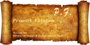 Propszt Filotea névjegykártya